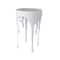 White Aluminum Drip Accent Table with Melting Designed Body